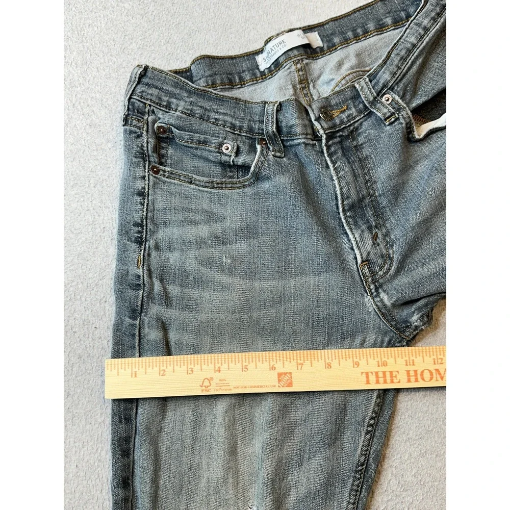 Signature by Levi Strauss & Co Jeans Mens 31x29 Gray SS1 Straight‎ Stretch Denim